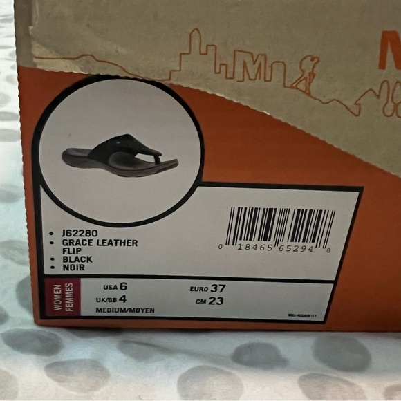 NWT Merrell Women’s Grace Black Leather Flip Sandals Size 6 - Picture 12 of 13